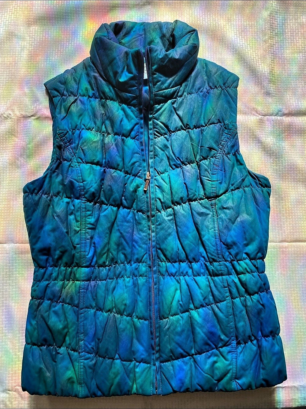Quilted Puffer Vest in Blue Like New
